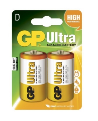 LR20 GP Ultra Plus Alk. 2-Pack blister